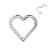 Titanium Pave Jewelled Heart Shape Hinged Daith Ring  (1.2mm x 8mm) (C154)