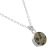 Delicate Silver Tone Necklace with Semi-Precious Dalmatian Jasper Chunky Coin Pendant (M229)B)