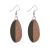 Black resin and natural wood teardrop earrings approx 2.8 cm (SB75)BL