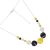 Contemporary Fashion Jewellery: Short Necklace with Yellow, Black, and White Facested Beads (GR177)
