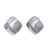 Contemporary Fashion Jewellery: 1.5cm Rounded Square Stud Earrings with Grey Accents (GR186)