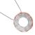 Beautiful Fashion Jewellery: Textured Layered Silver and Rose Gold Rippled Circle Pendant (GR37)