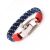 316L Adjustable Stainless Steel Shackle Bracelet  with a double Nautical Rope detailing  (BB18)