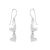 Contemporary Sterling Silver Double Heart Drop Earrings (8mm x 35mm) (E465)