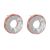 Contemporary Fashion Jewellery: 1.6cm Layered Silver and Rose Gold Rippled Circle Stud Earrings (GR126)