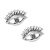 Quirky Sterling Silver Eye Stud Earrings (8mm x 5mm) (E370)