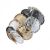 Contemporary Fashion Jewellery: Chunky Worn Silver, Gold and Black Hematite Bracelet with Hammered Rounded Shapes (M250)B)