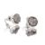 Beautiful Fashion Jewellery: Small and Delicate Grey Druzy and Silver Tone Stud Earrings [1cm Diameter] (I33)C)