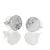 Colourful Fashion Jewellery: Small Matt Silver and White Howlite Acrylic Circle Stud Earrings (1.2cm) (I16)H)