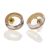 Contemporary Fashion Jewellery:  1.5cm Half Matt Gold and Half White Howlite Circle Studs (I30)E)