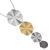 Stunning Fashion Jewellery: Long Matt Gold, Black Hematite and Silver Pendant with Rippled Shapes (M136)
