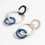 Zoe Collection:  Textured Silver and Blue Resin Linked Earrings (4.2cm x 2.7cm) (BM30)B)