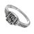 Beautiful Sterling Silver Jewellery: Ring with Oxidised Floral Oblong Design (SR169)