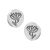 Cute Sterling Silver Disc Earrings with Stylised Chrysanthemum Design