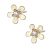 Cute 7mm Gold Tone Daisy and Crystal Stud Earrings  (M147)B)