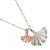 Gracee Fashion Jewellery: Silver and Rose Gold Ginkgo Leaf Pendants on Bobbly Chain (GR65)