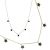 Delicate Gold Tone Necklace with Five Tiny Black Enamel Stars (M342)B)
