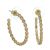 C-Shape Matt Gold Tone Hoop Earrings with Bobbly Design (2.9cm) (M704)B)