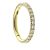 1.2mm Gauge Gold Zircon Titanium Pave Set Jewelled Edge Clicker Ring (