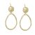 Matt Gold Statement Earrings with Rounded Uneven Shapes (6.5cm x 3cm) (M513)