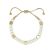 Pretty Toggle Bracelet with White Glass Faux Pearls and Gold Hearts (M333)B)