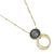 Pretty Gold Tone  Necklace with Sea Green Stone and Links Pendant (M280)A)