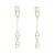 Contemporary Gold Tone Long Dangly Earrings with Ovals (7.5cm x 0.8cm) (M706)B)