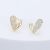 Gold Tone Contemporary Semi-Sparkly Heart Stud Earrings