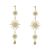 Shiny Gold Tone Long Statement Suburst Earrings (7.5cm x 2.2cm) (M165)