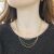Delicate Boho Gold Tone Necklace with Five Layers of Ball and Rectangle Beaded Chains (M746)B)