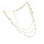 Contemporary Triple Layered Gold Tone Necklace with Circles (M387)G)