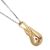 Delicious Yellow gold plated pear with leaf served with a delicate chain (NN25)