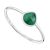 Pretty Sterling Silver Ring with Faceted Green Agate Teardrop (SR79)