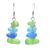 Stainless Steel and Stacked Sea Glass Pebble Earrings (Natural Colours May Vary!) (M67)