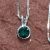 Sterling Silver Jewellery: Tiny Round Emerald Green Pendant with Swarovski Crystal Elements (5mm Diameter) (N386)EG)