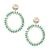 Statement Gold Tone and Turquoise Glass Beaded Circle Drop Earrings (M201)A)
