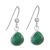 Sterling Silver Earrings with Faceted Emerald Teardrops (9mm x 24mm) (E783)D)