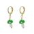 Gold Tone Huggy Hoops with Murano Glass Mushroom Charms (M125)A)