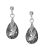 Sterling Silver Stud Earrings with 'Silver Night' Grey Austrian Crystal Teardrops (E718)B)