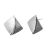 Contemporary 1.5cm Curving Square Stud Earrings with Shiny Details and Grey Accents (GR221)