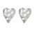 Hammered Small Sterling Silver Heart Stud Earrings (8mm x10mm) (E650)