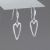 Beautiful Fashion Jewellery: 3cm Silver Tone Heart Outline Dangly Earrings (GR195)