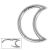 Surgical Steel: Crescent Moon Clicker Ring For Various Cartilage Piercings (C12)
