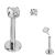 Titanium Threadless Labret with (Bend-Fit) Claw Set Clear Crystal (1mm x 6mm) (C122)A)