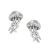 Oxidised Sterling Silver Jellyfish Stud Earrings (11mm x 6mm) (E121)