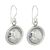 Contemporary Hammered Sterling Silver Round Drop Earrings (15mm x29mm) (E560)