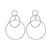 Sterling Silver Statement Multi-Linked Circle Earrings (31mm x 46mm) (E514)
