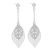 Gracee Fashion: Slender Stem Earrings with Silver Tone Mesh and Crystal Leaves (6cm Length) (GR210)B)