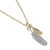 Delicate Gold Tone Necklace with Diamond Cute Feather Pendants (M153)B)