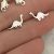 Quirky Sterling Silver Jewellery: Simple Flat Diplodocus Dinosaur Stud Earrings (7mm x 12mm) (E485) 